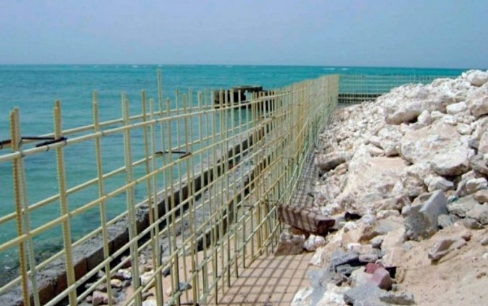 areas with an aggressive environment. marine structures.